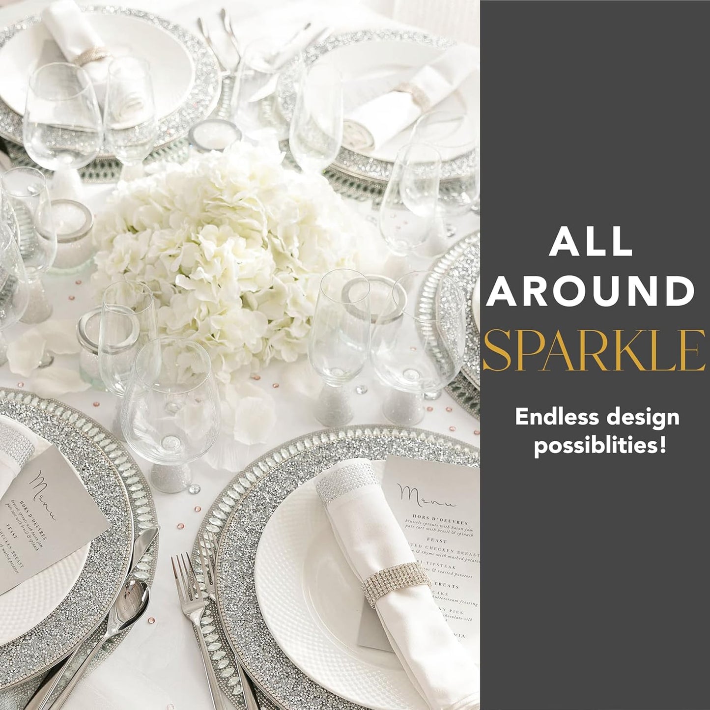 Luminous Rhinestone Charger Plate