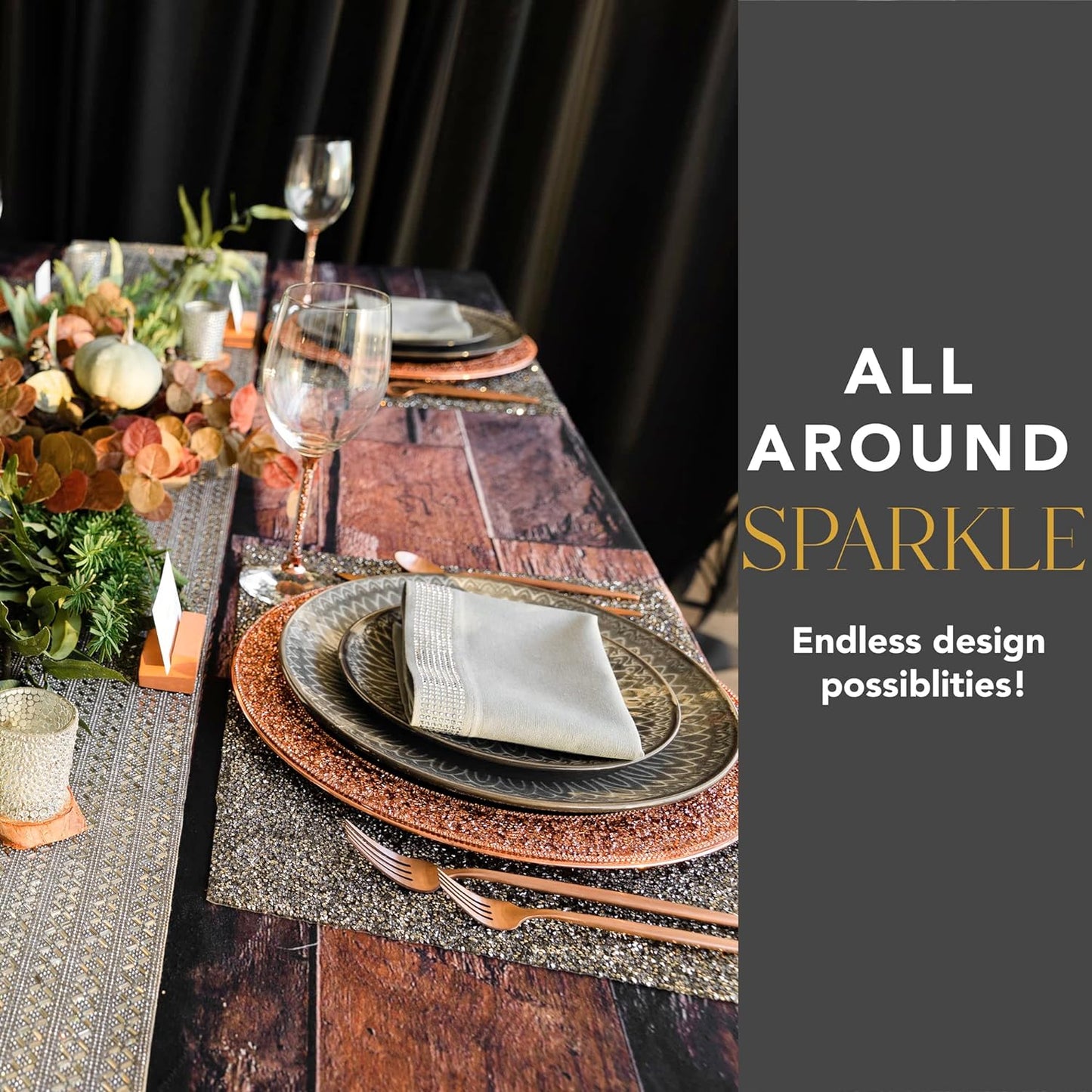 Luminous Rhinestone Charger Plate
