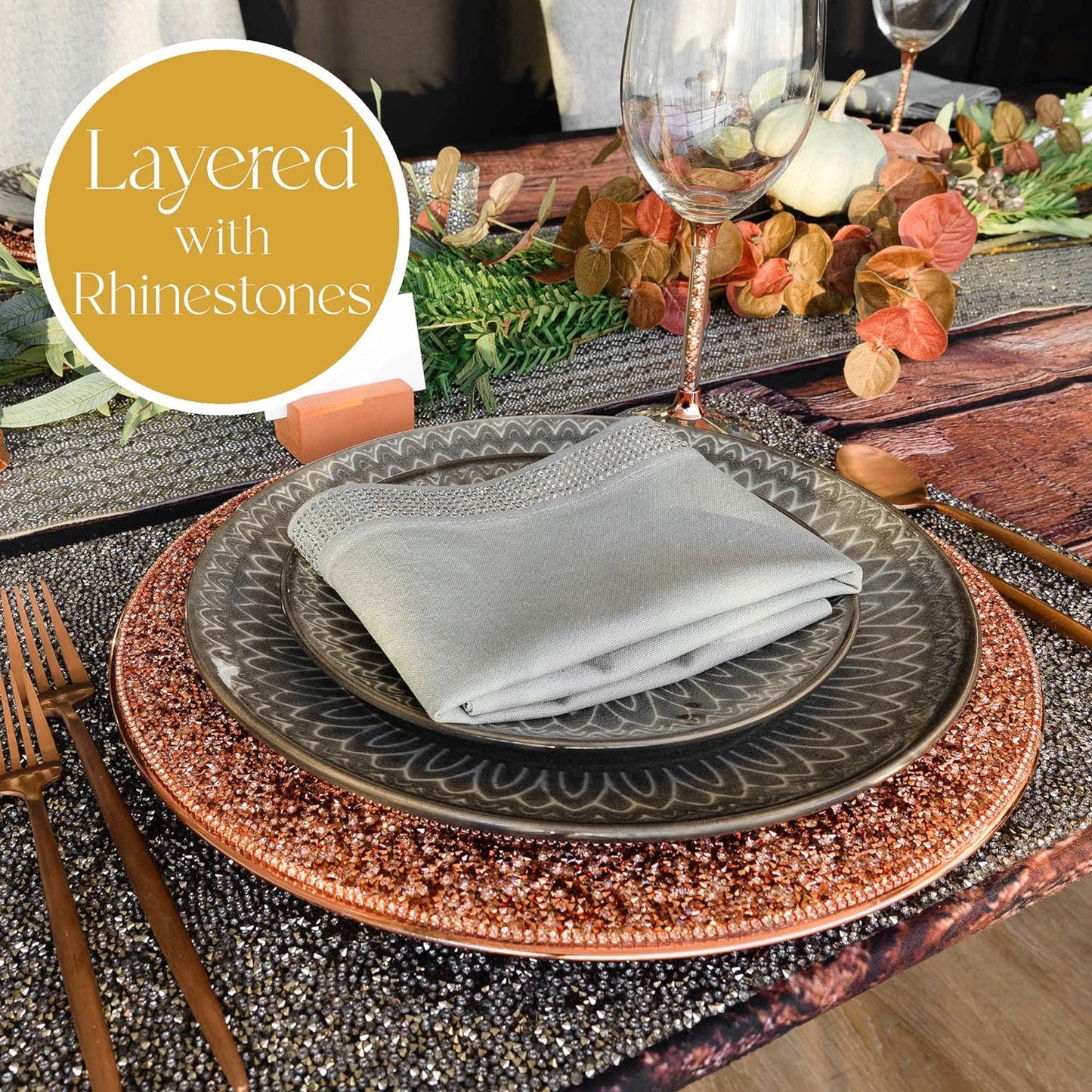 Luminous Rhinestone Charger Plate
