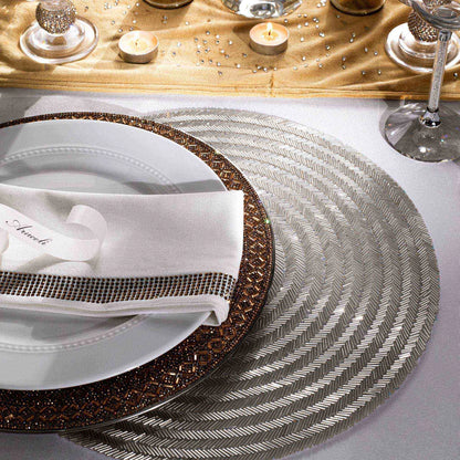 Gilded Round Beaded Placemat