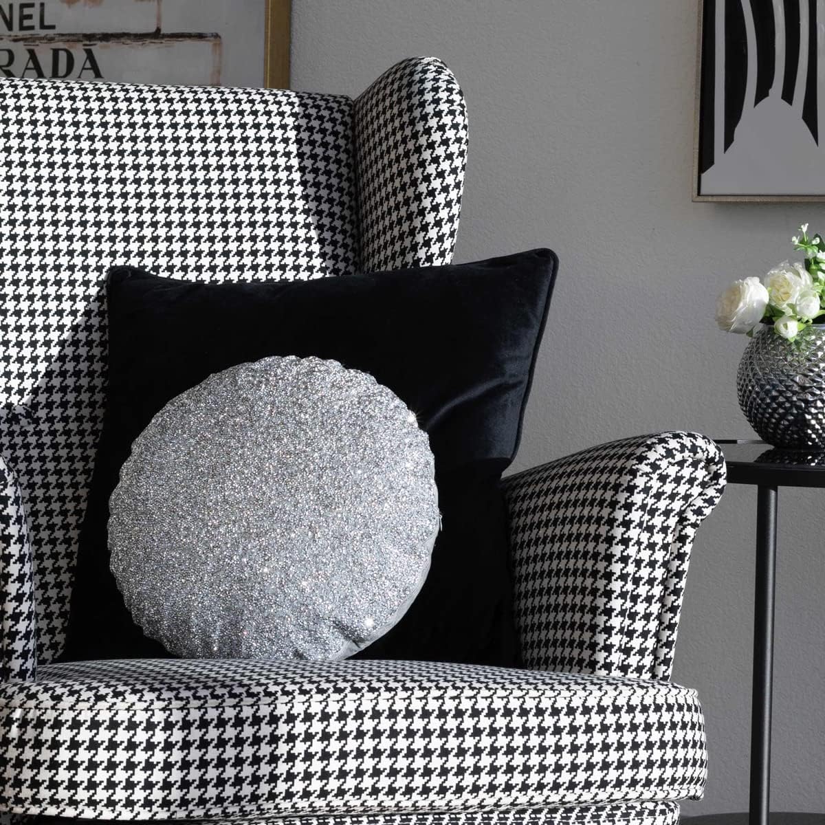 Luminous Rhinestone Allover Round Pillow