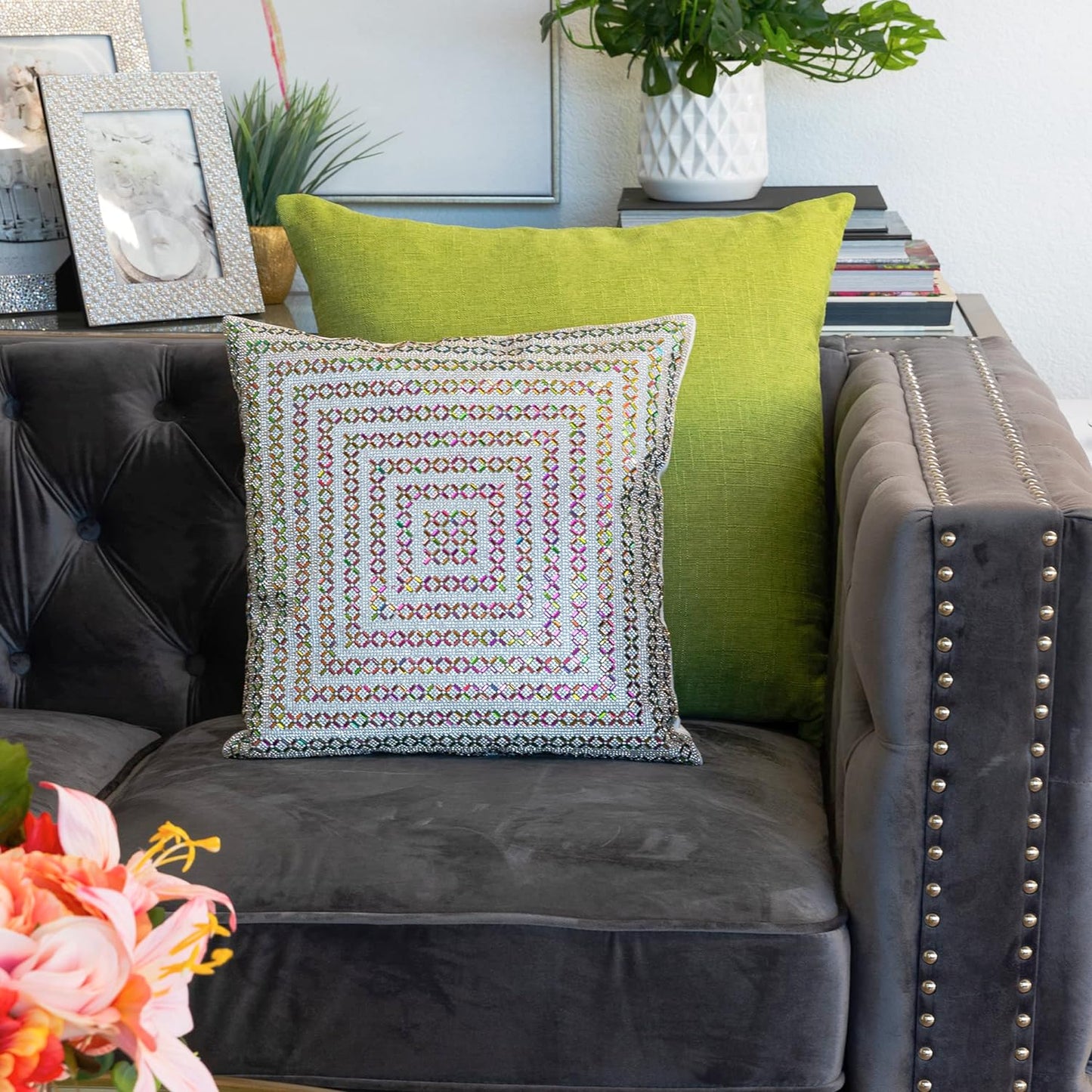 Madison Avenue Rhinestone Pillow
