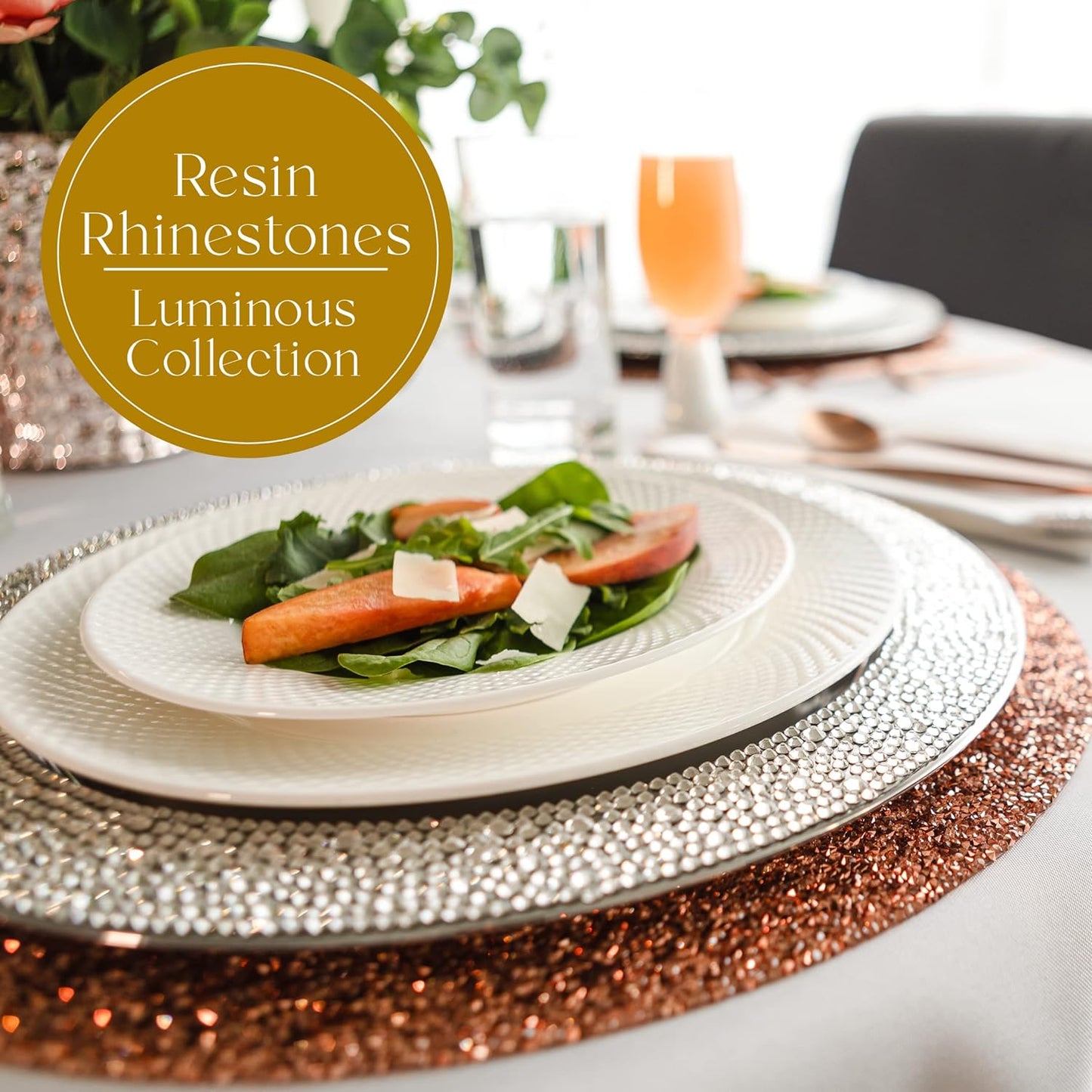 Luminous Round Rhinestone Placemat