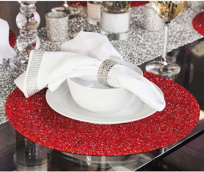 Luminous Round Rhinestone Placemat