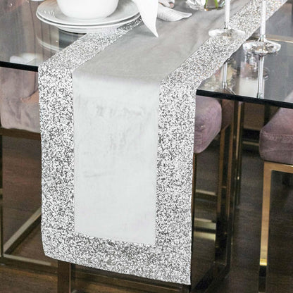 Luminous Rhinestone Border Table Runner