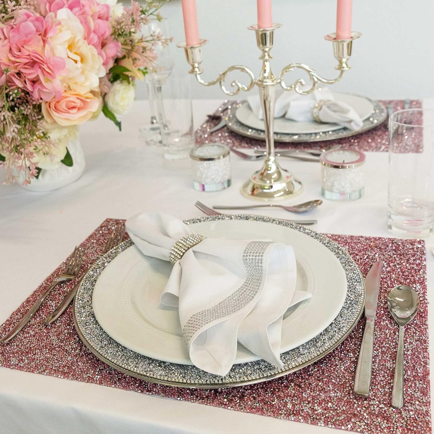 Luminous Rectangle Rhinestone Placemat