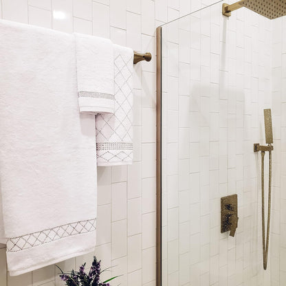 Rhinestone 3 Piece Towel Set with X