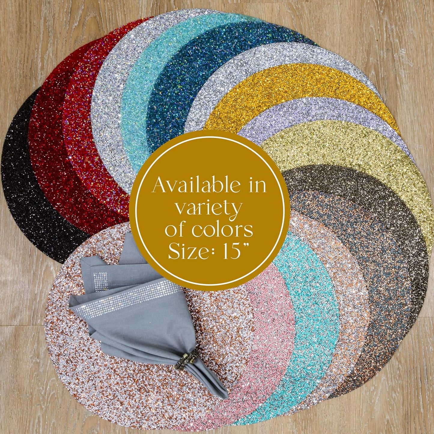 Luminous Round Rhinestone Placemat